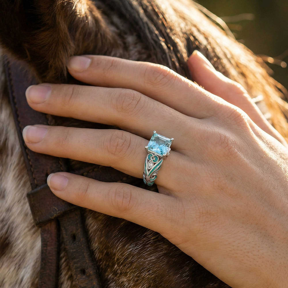 Rosemary's Loyalty Ring - Aquamarine - Serene Western