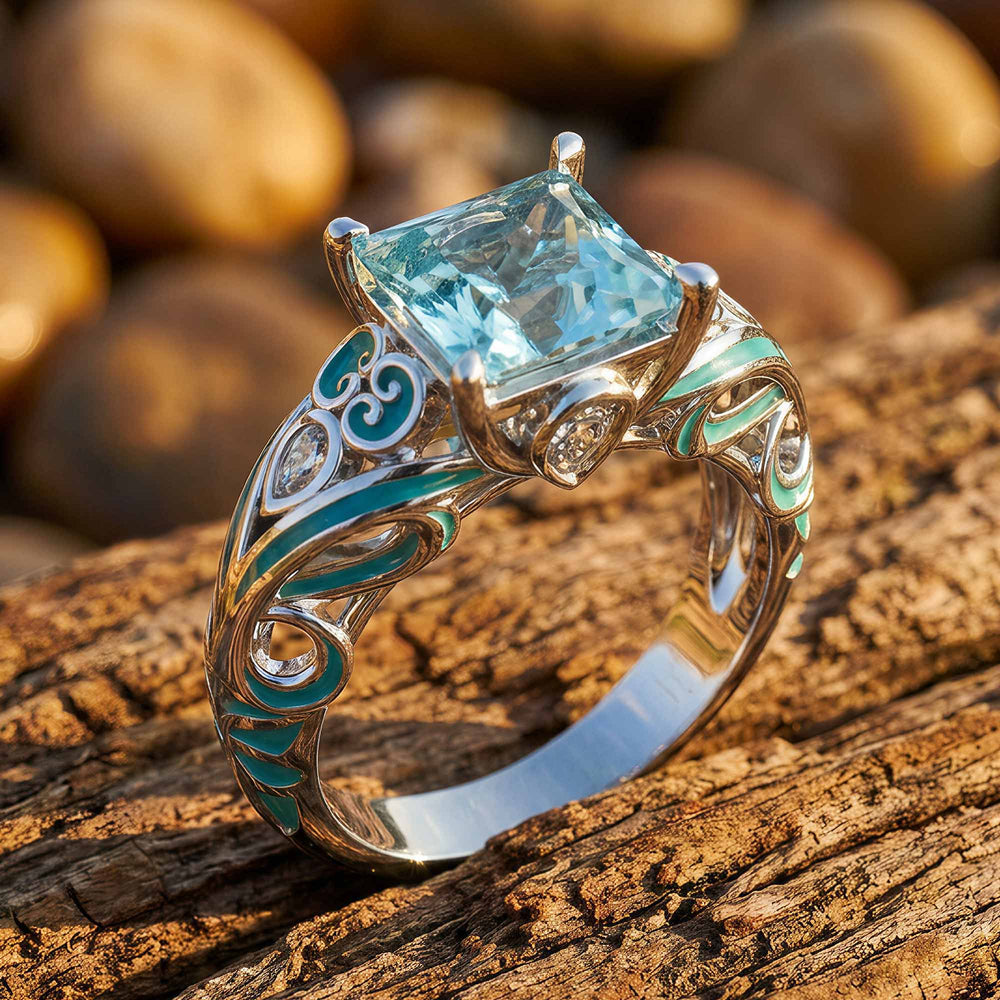 Rosemary's Loyalty Ring - Aquamarine - Serene Western