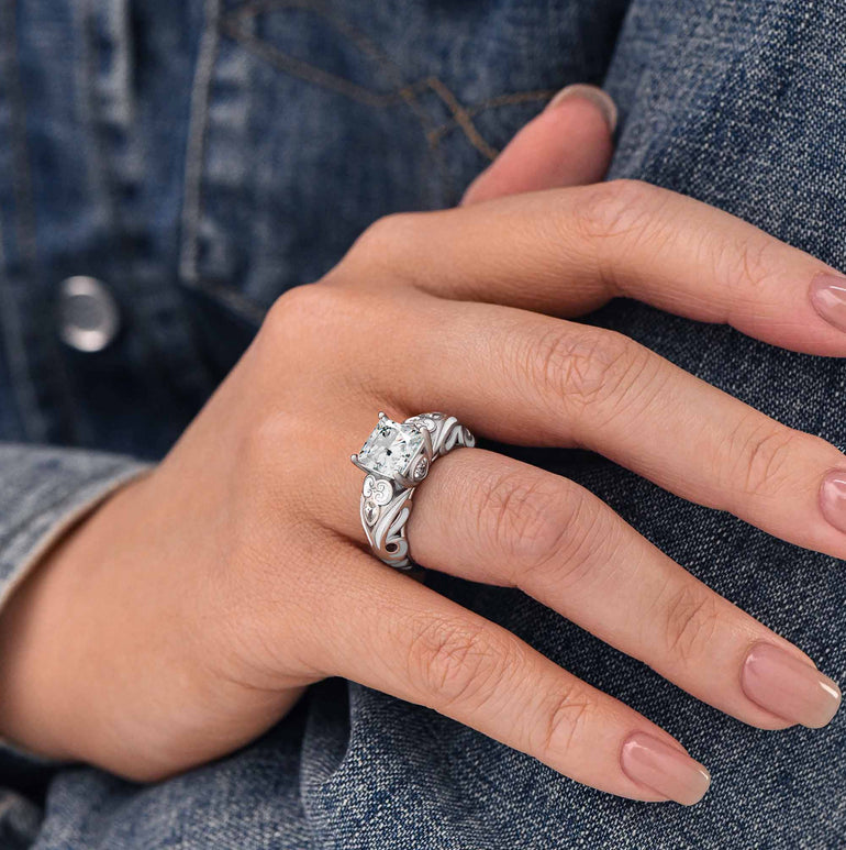 Rosemary's Loyalty Ring - Moissanite & White - Serene Western