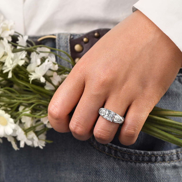 Rosemary's Loyalty Ring - Moissanite & White - Serene Western