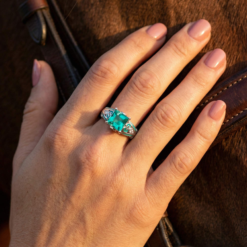 Rosemary's Loyalty Ring - Paraiba Tourmaline - Serene Western