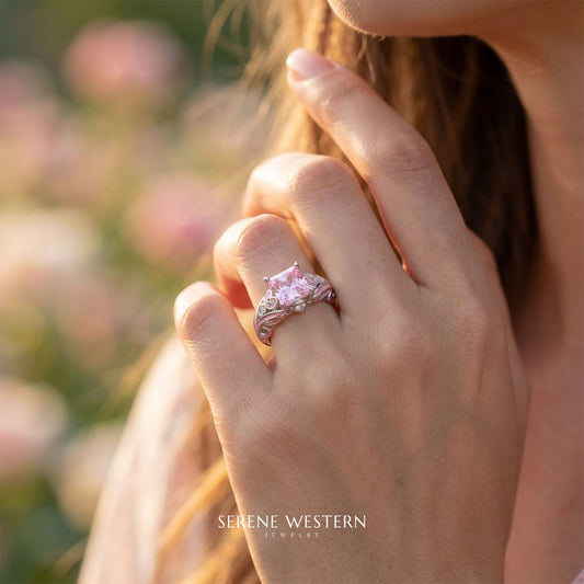 Rosemary's Loyalty Ring - Rose Quartz - Serene Western
