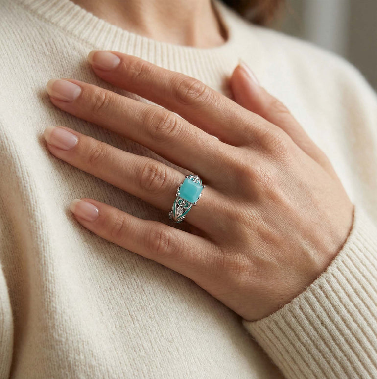 Rosemary's Loyalty Ring - Turquoise - Serene Western