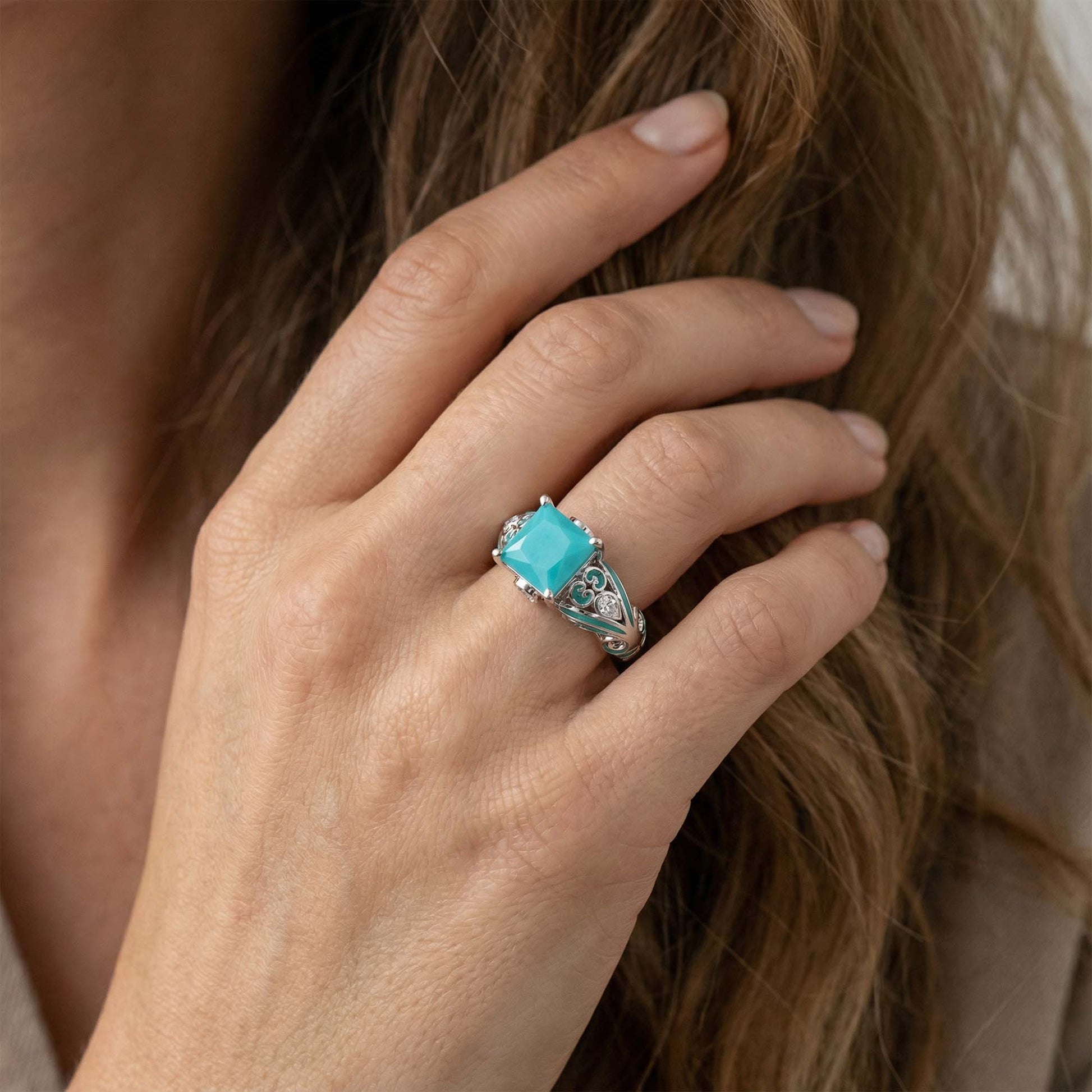 Rosemary's Loyalty Ring - Turquoise - Serene Western