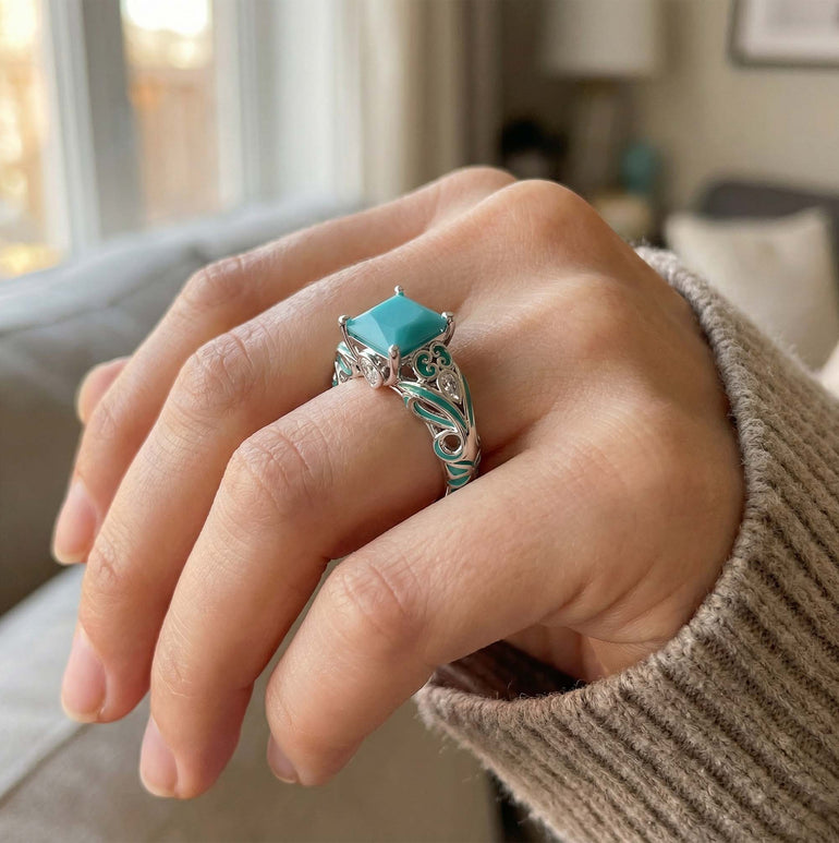 Rosemary's Loyalty Ring - Turquoise - Serene Western