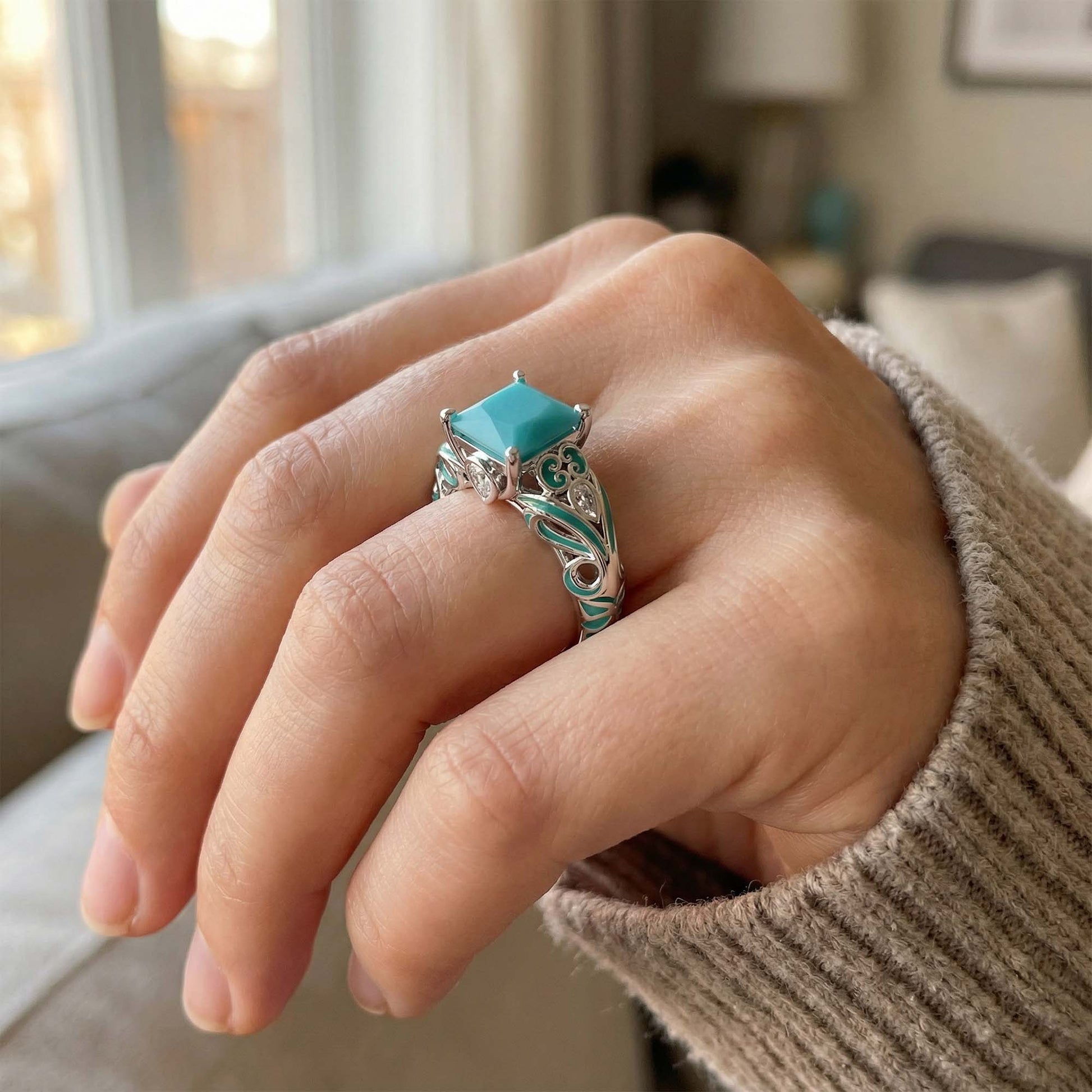 Rosemary's Loyalty Ring - Turquoise - Serene Western