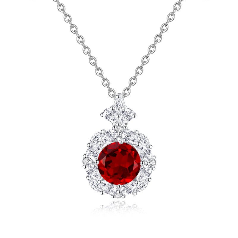 Royal Halo Necklace - Garnet - Serene Western