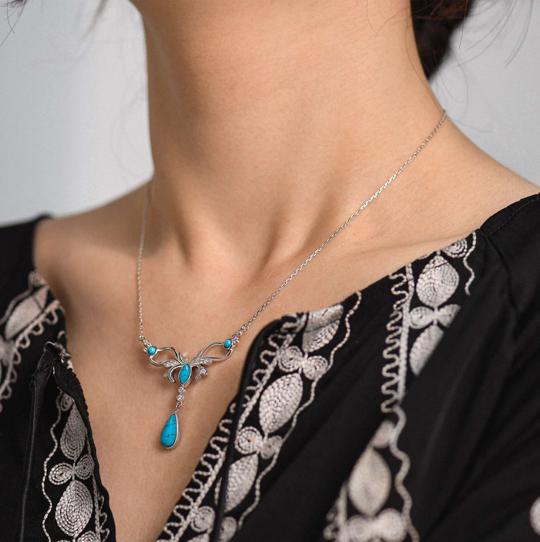 Sacred Antler Necklace - Turquoise - Serene Western