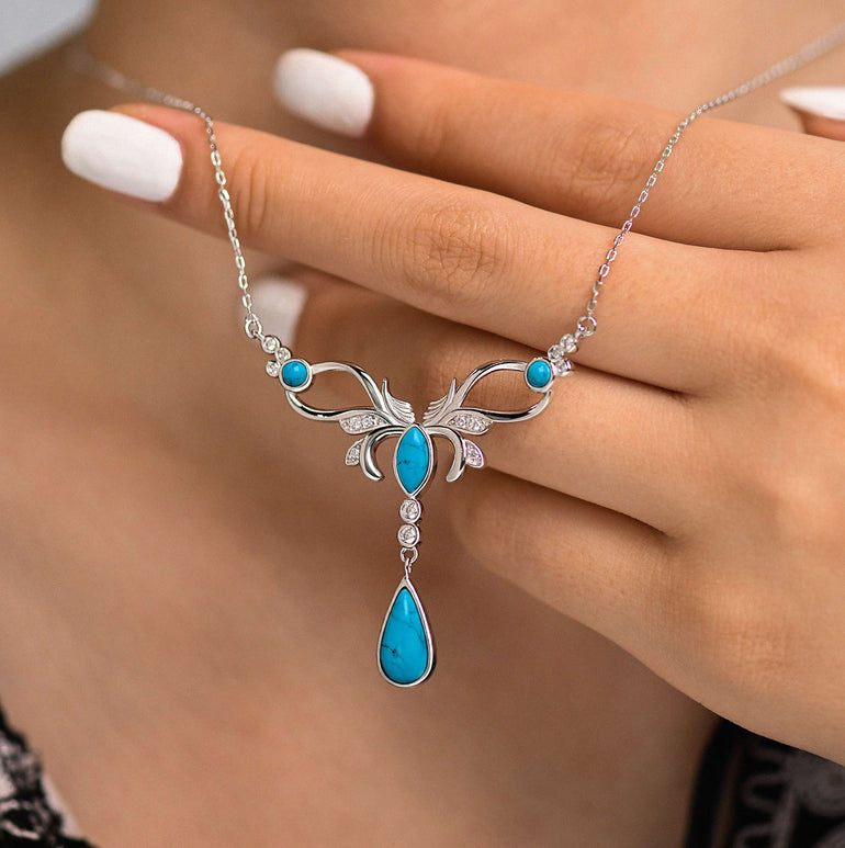 Sacred Antler Necklace - Turquoise - Serene Western