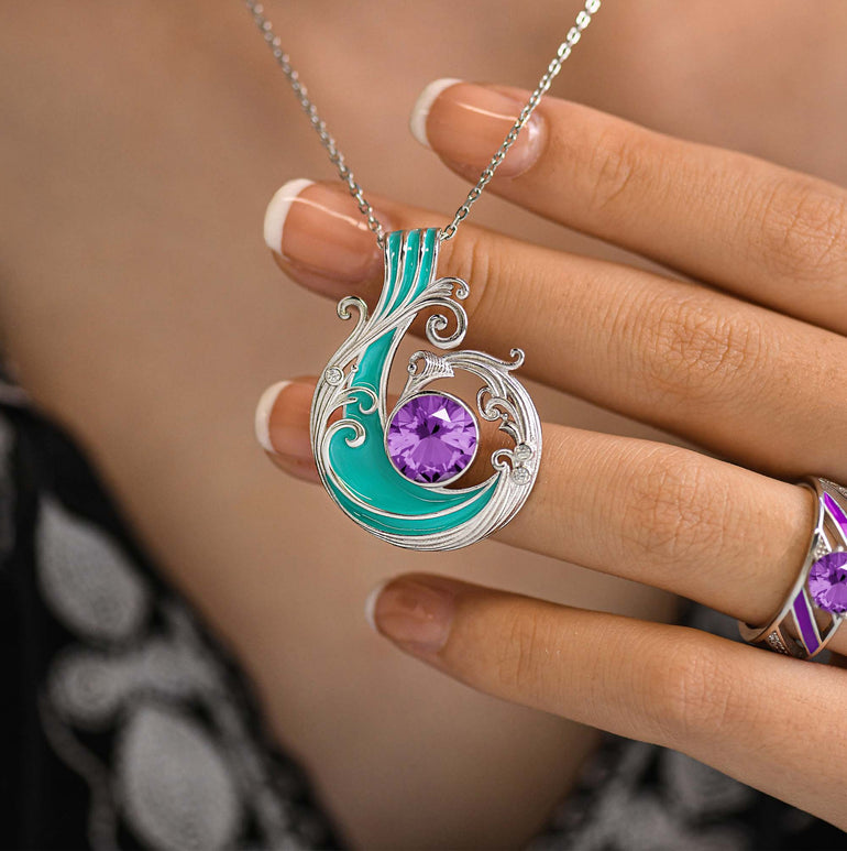 Savanna Swirl Necklace - Amethyst - Serene Western