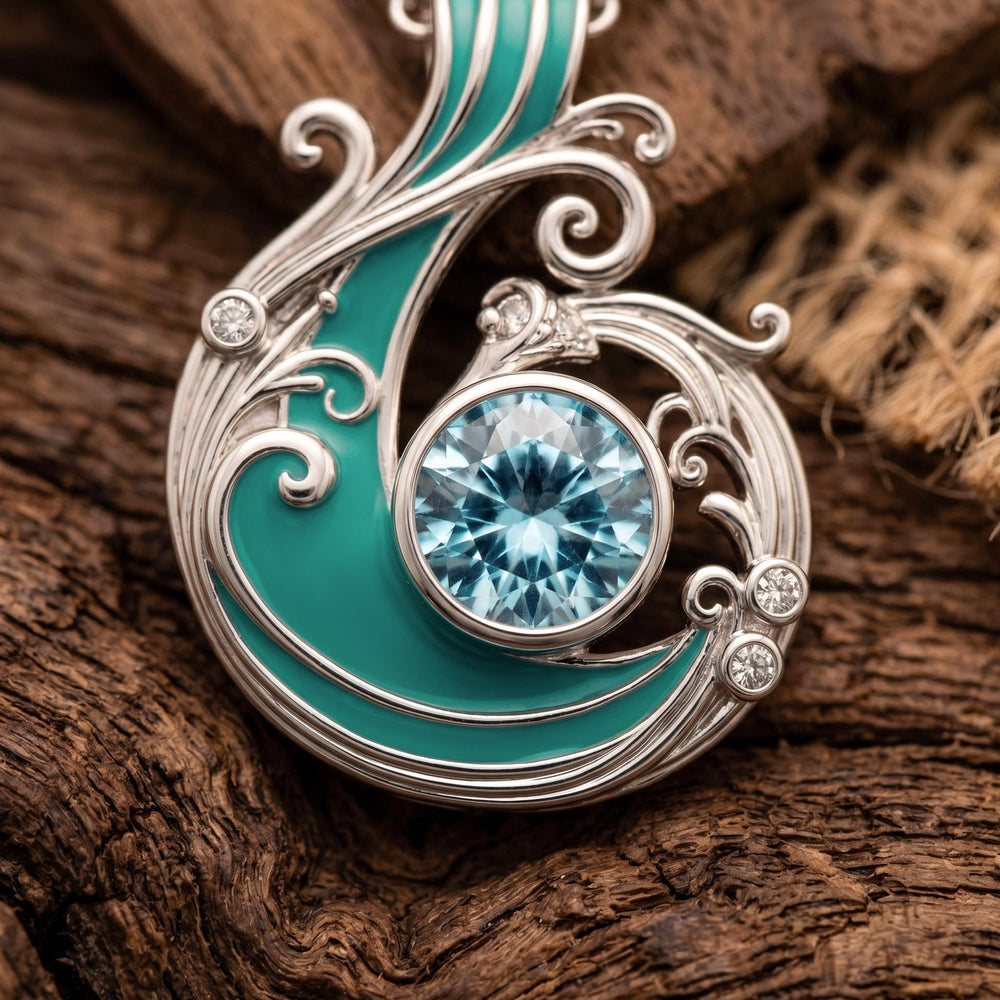 Savanna Swirl Necklace - Aquamarine - Serene Western