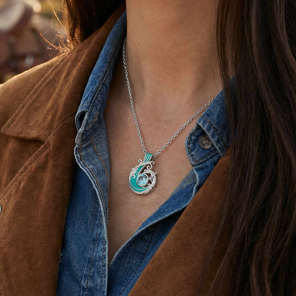 Savanna Swirl Necklace - Aquamarine - Serene Western