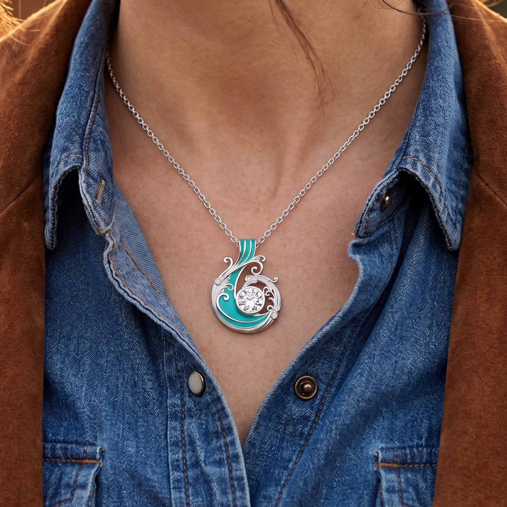 Savanna Swirl Necklace - Moissanite - Serene Western