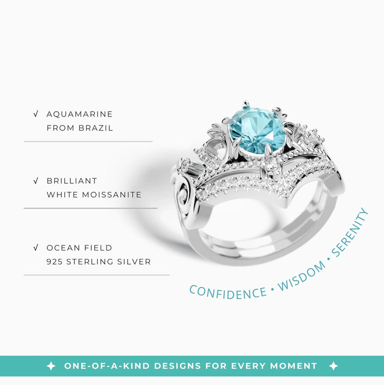 Seaborn Majesty Ring - Aquamarine - Serene Western
