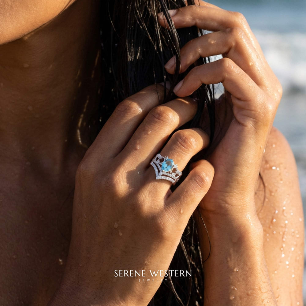 Seaborn Majesty Ring - Aquamarine - Serene Western