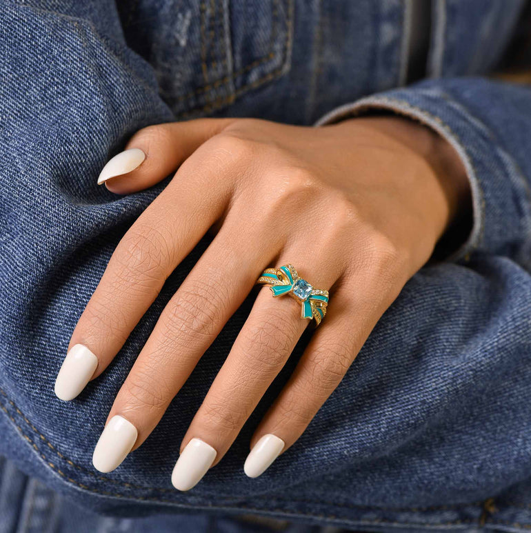 Seamuse Rosette Ring - Aquamarine - Serene Western