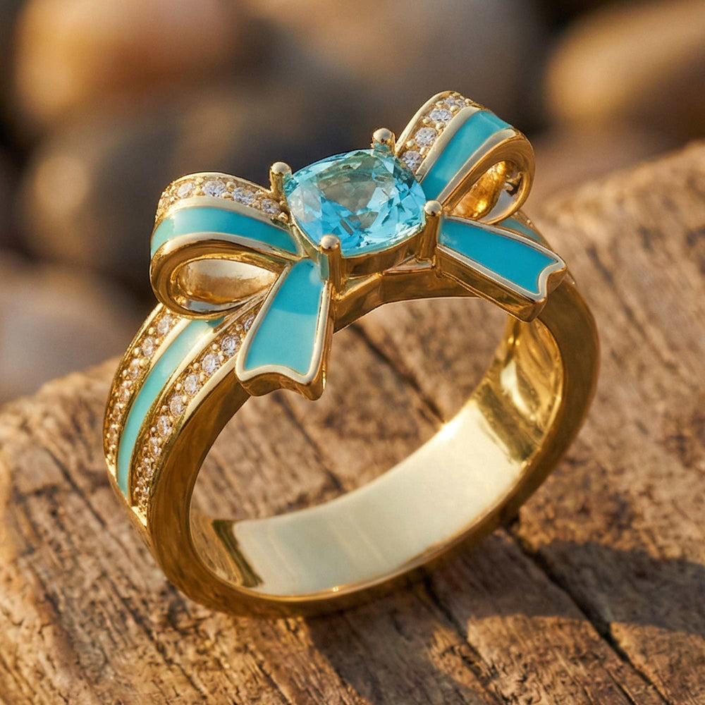 Seamuse Rosette-ring - akvamarin - Serene Western