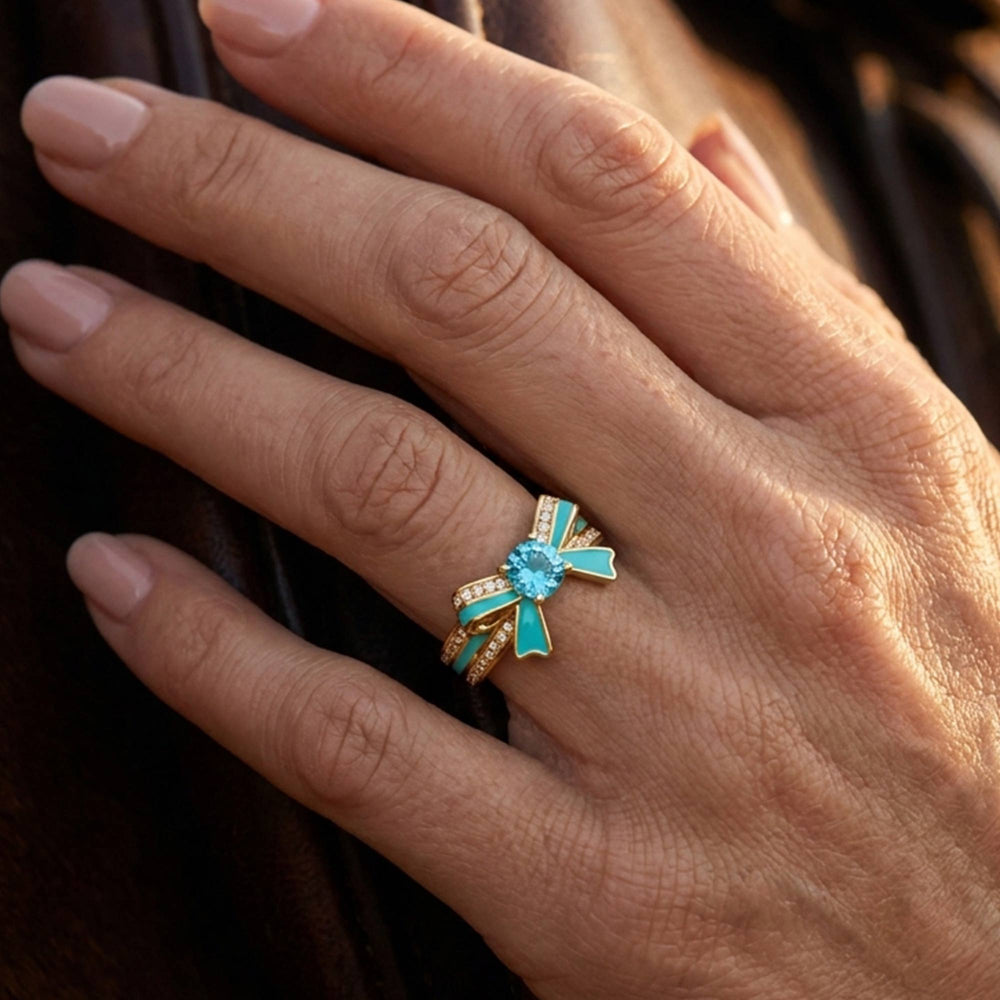 Seamuse rosetring - akvamarin - rolig western