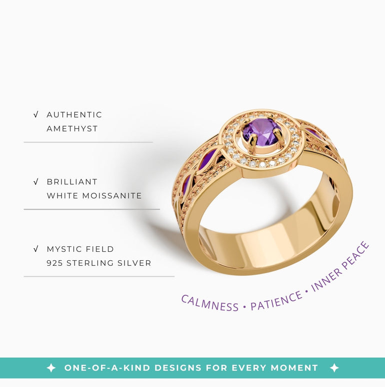 Shining Rodeo Ring - Amethyst & Purple - Serene Western