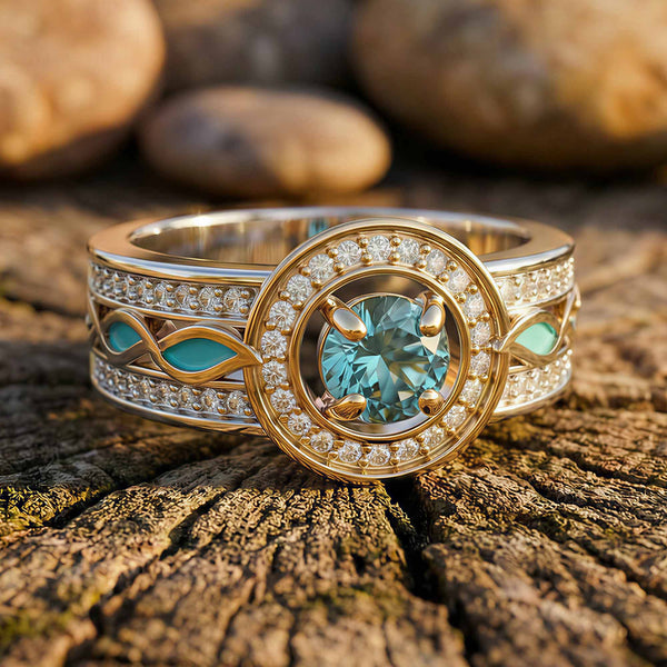 Shining Rodeo Ring - Aquamarine