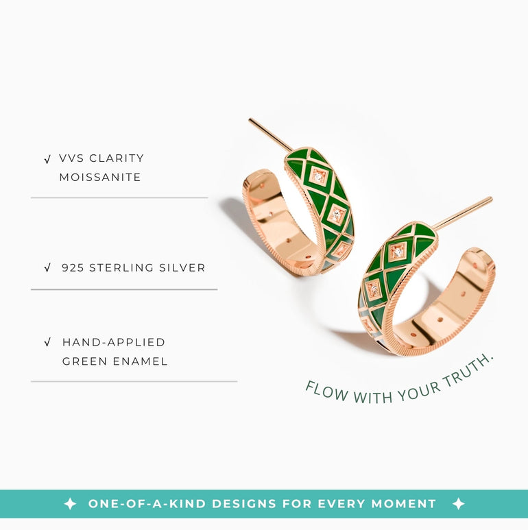 Sierra Geometric Earrings - Green - Serene Western