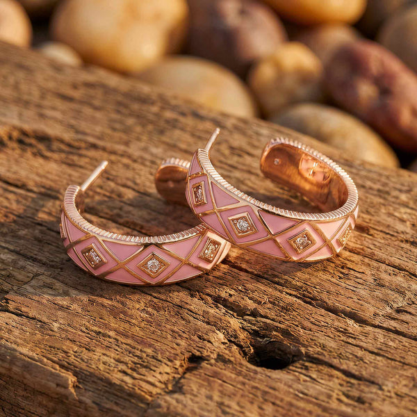 Sierra Geometric Earrings - Pink