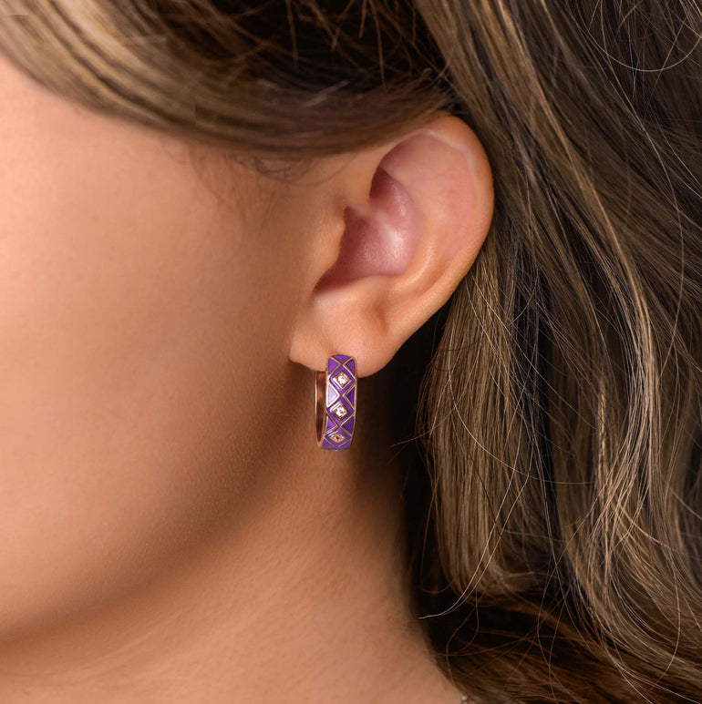 Sierra Geometric Earrings - Purple - Serene Western