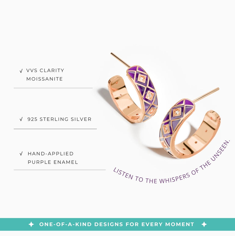 Sierra Geometric Earrings - Purple - Serene Western