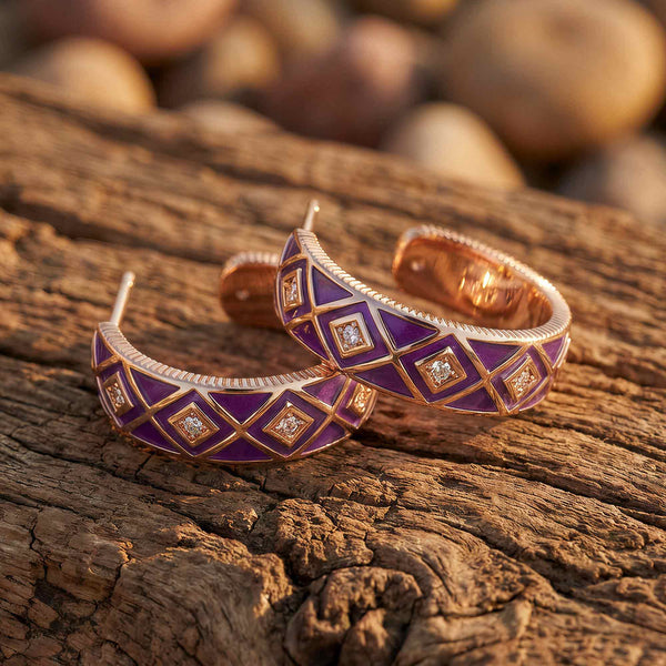 Sierra Geometric Earrings - Purple