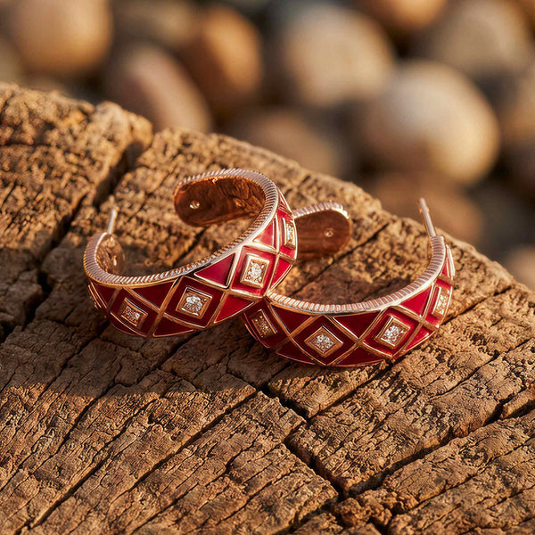 Sierra Geometric Earrings - Red