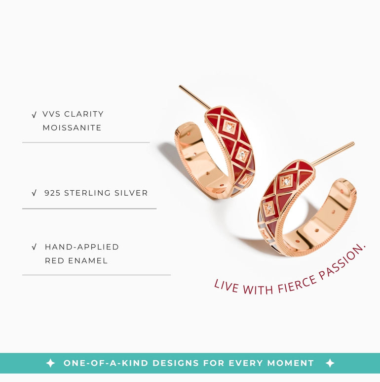 Sierra Geometric Earrings - Red - Serene Western