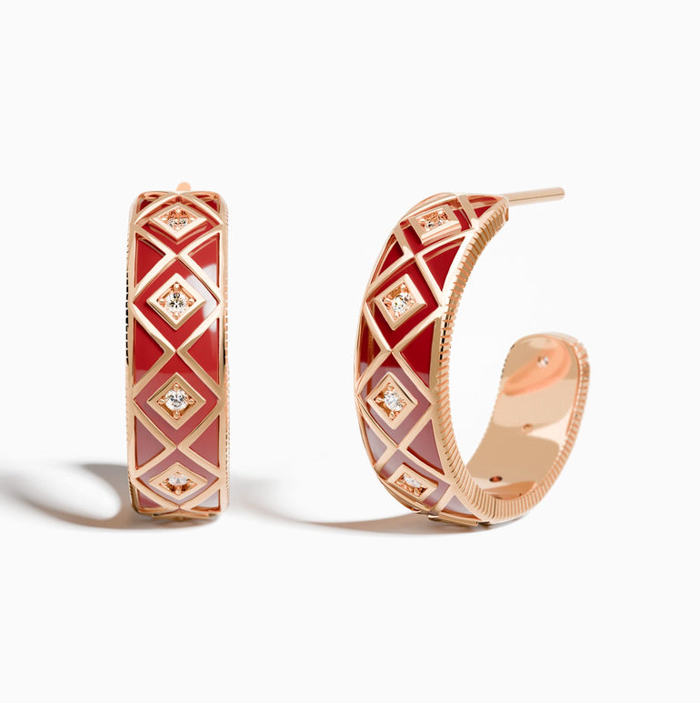 Sierra Geometric Earrings - Red - Serene Western