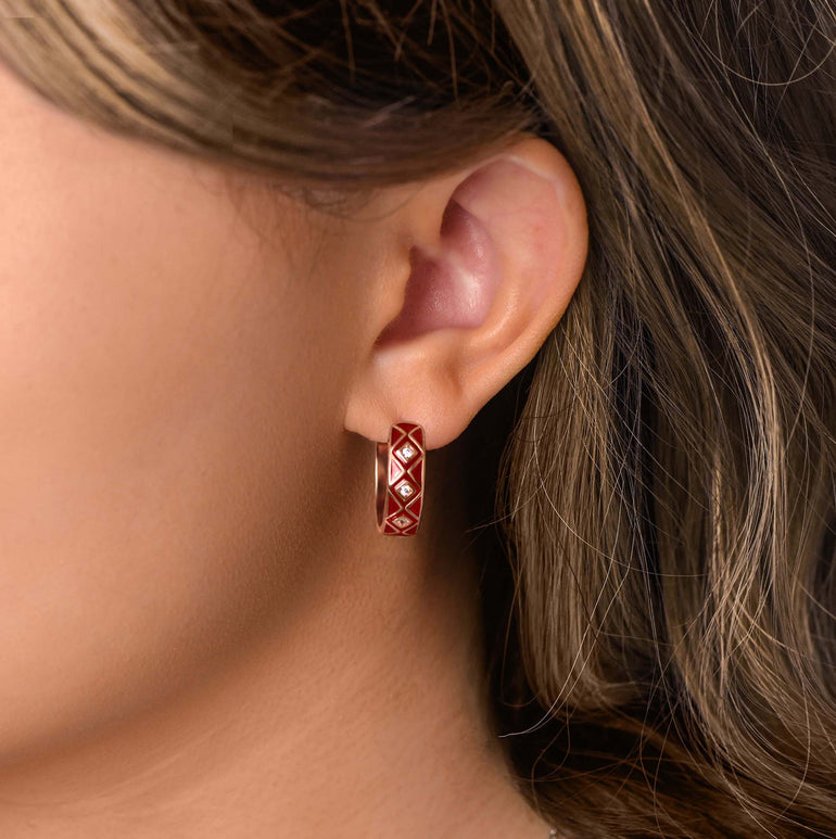 Sierra Geometric Earrings - Red - Serene Western