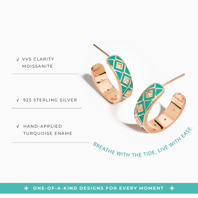 Sierra Geometric Earrings - Turquoise - Serene Western