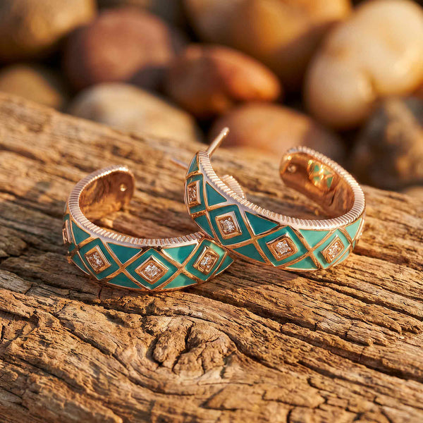 Sierra Geometric Earrings - Turquoise