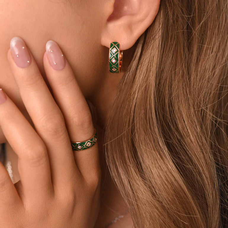 Sierra Geometric Ring - Green - Serene Western