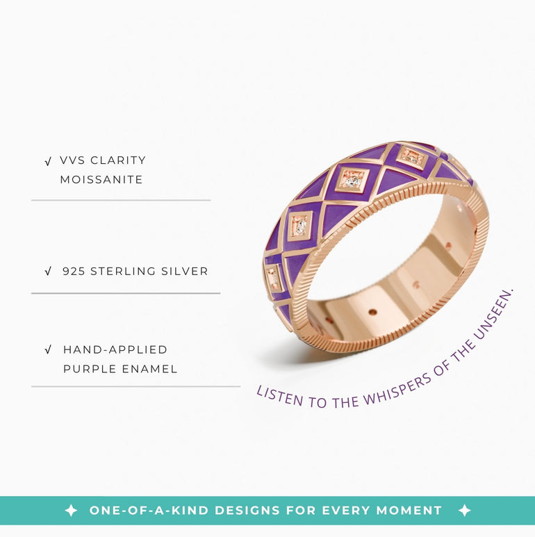 Sierra Geometric Ring - Purple - Serene Western