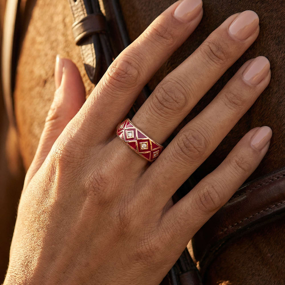 Sierra Geometric Ring - Red - Serene Western