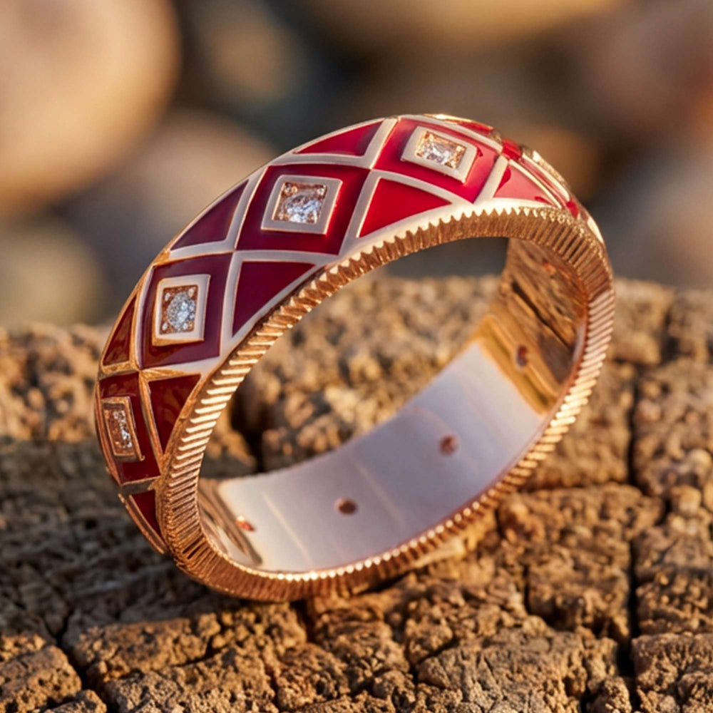 Sierra Geometric Ring - Red - Serene Western