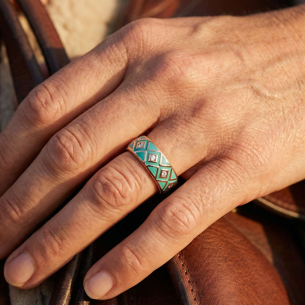 Sierra Geometric Ring - Turquoise - Serene Western