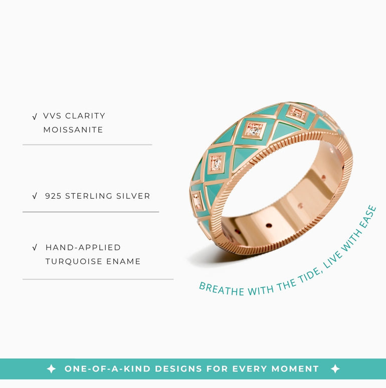 Sierra Geometric Ring - Turquoise - Serene Western