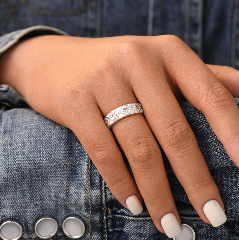Sierra Geometric Ring - White - Serene Western