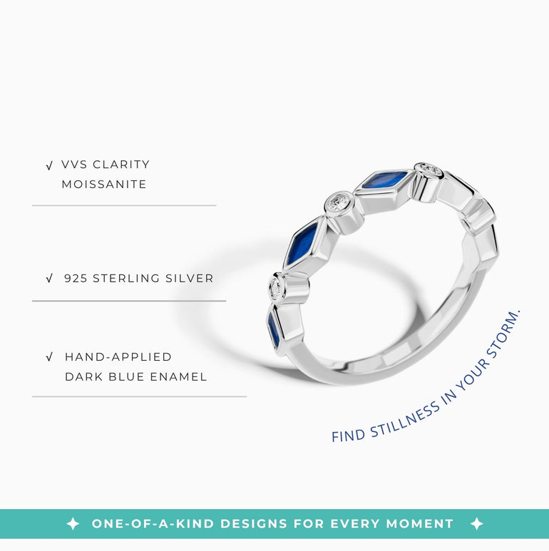 Silent Geometry Ring - Blue - Serene Western