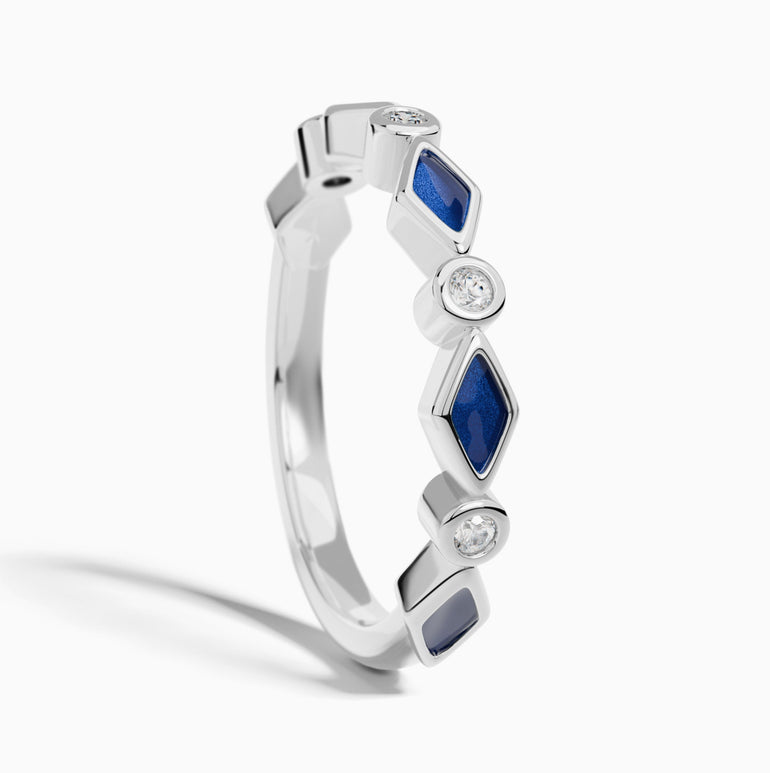 Silent Geometry Ring - Blue - Serene Western