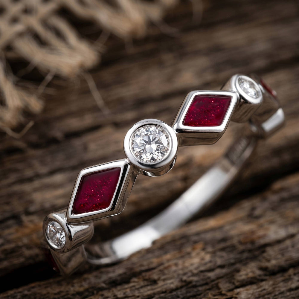 Silent Geometry Ring - Red - Serene Western