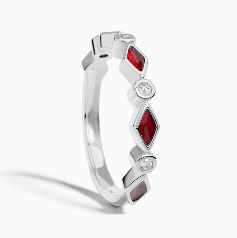 Silent Geometry Ring - Red - Serene Western