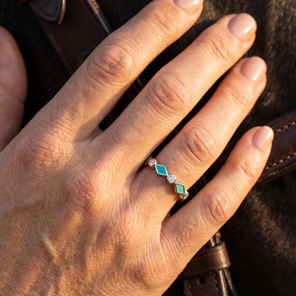 Silent Geometry Ring - Turquoise - Serene Western