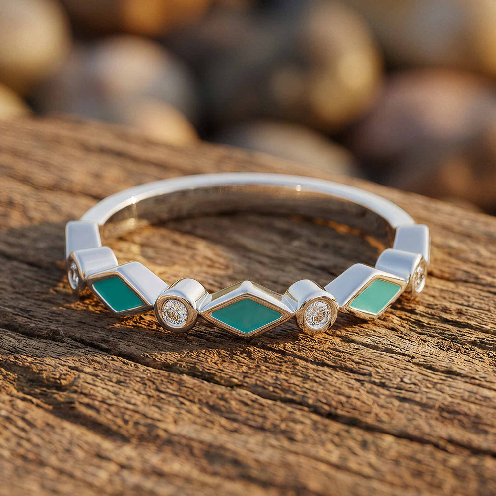 Silent Geometry Ring - Turquoise - Serene Western