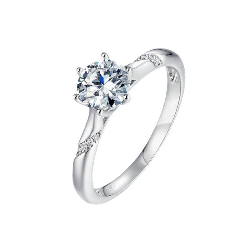 Silk Curve Solitaire Ring - Moissanite - Serene Western