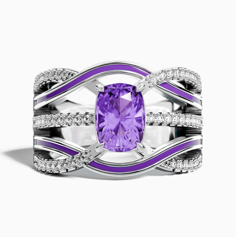 Silver Rapids Ring - Amethyst - Serene Western